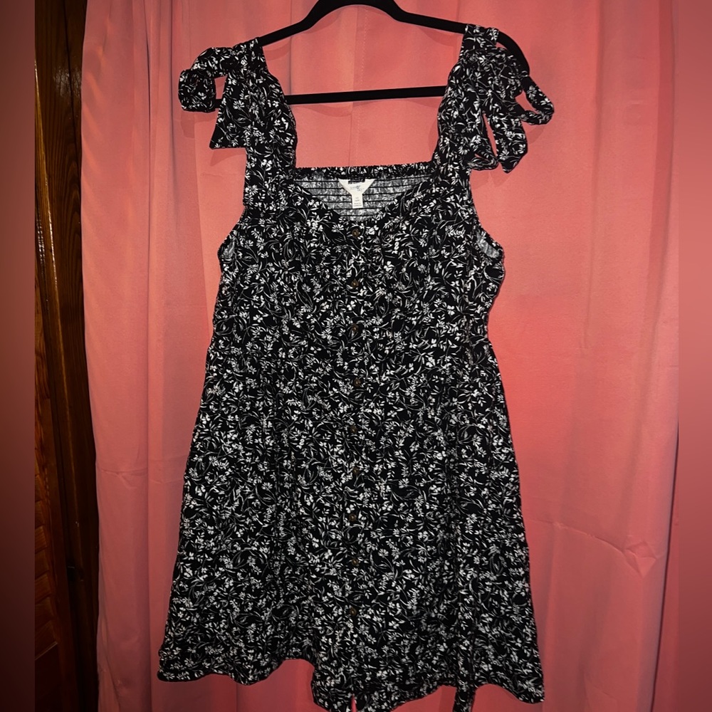 Terra & Sky Women's Plus Size Button Front Tie Shoulder Dress-OX NWOT - Picture 6 of 6